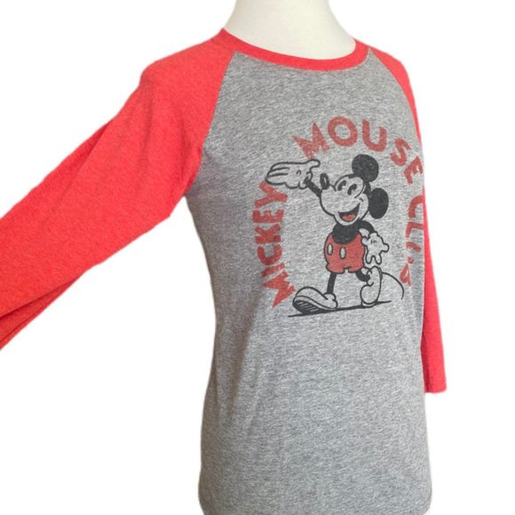 NWOT Disney Parks Red/Gray Mickey Mouse Club Raglan Tee | Size Small - Picture 4 of 6